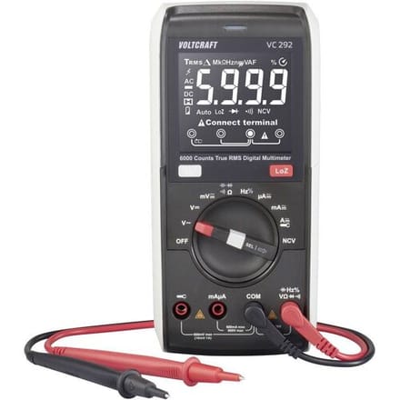 VOLTCRAFT VC292 Multimeter Digitaal LoZ CAT III 600 V Weergave (counts): 6000