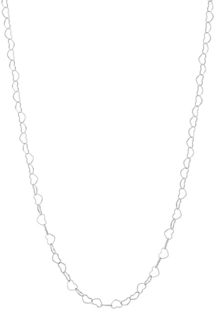Bijoutheek Collier Lang Hart Schakel Zilver