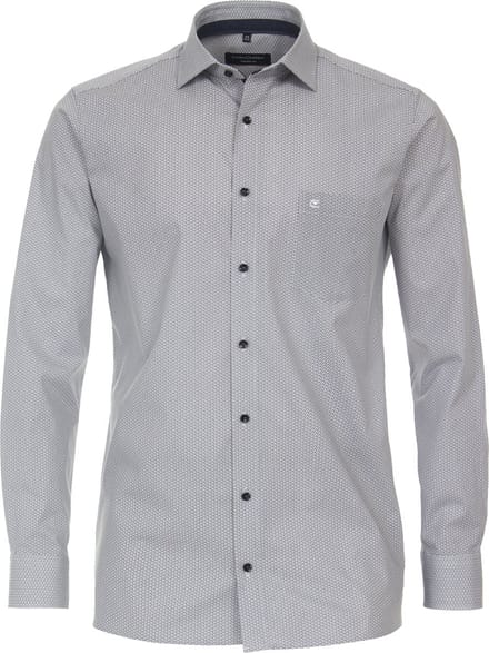 CASA MODA modern fit overhemd - popeline - bruin dessin - Strijkvriendelijk - Boordmaat: 46