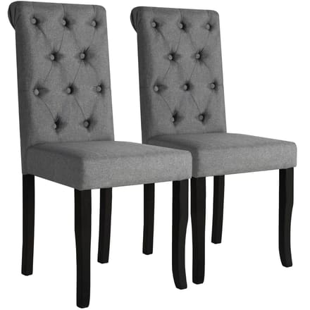 vidaXL - Eetkamerstoelen - 2 - st - stof - donkergrijs
