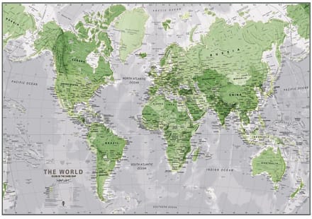 Maps International - Wereldkaart - Glow in the Dark