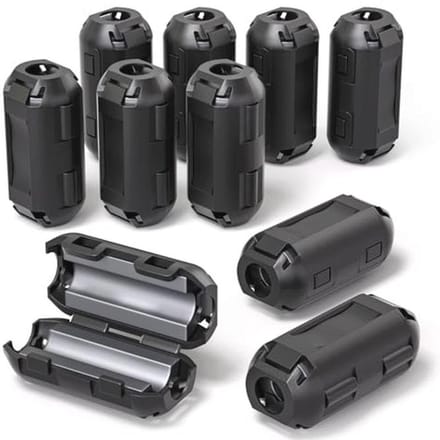 10pcs Ferrite Ring Core Black Clip-on Ferrite Core EMI Noise Reducer Cable Clip with 7mm Inner Diameter for USB Cords - ShopVlot