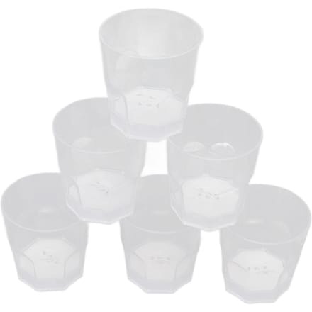 6 Stuks LED Multicolor Whiskyglas Watergeactiveerd Fun Oplichtende Drinkbekers Achtkantig Glas L white