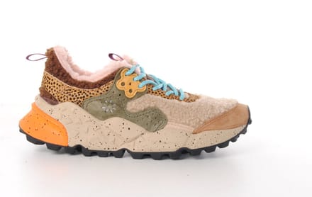 Flower Mountain dames sneakers taupe multi teddy