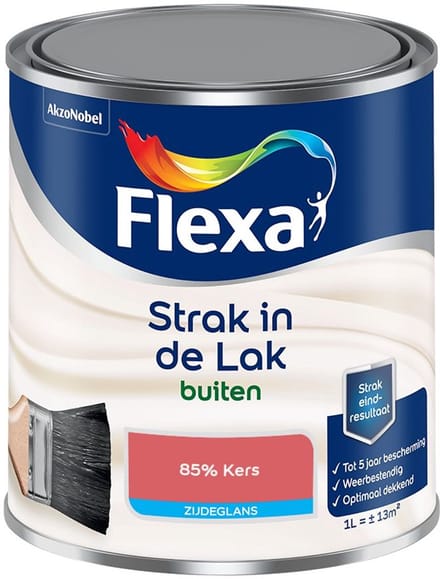Flexa - Strak In De Lak Buitenlak Zijdeglans - 85% Kers - Mengverf - 1 L