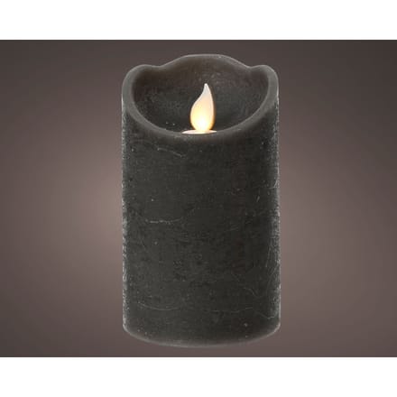 LED waving kaars wax steady binnen grijs H.12.5cm D.7.5cm