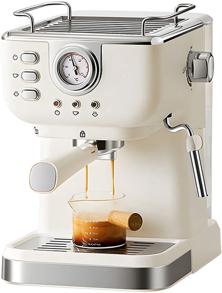 Espressomachine 20 Bar – Halfautomatisch – Melkopschuimer – Met Drukmeter – 1050W – Voor Espresso & Cappuccino