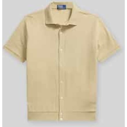 regular fit poloshirt met doorlopende knoopsluiting van puur katoen