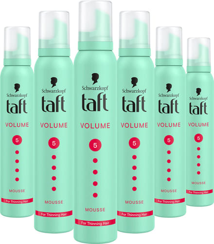 Taft Volume Mega Strong - Haarstyling - Haarmousse - Sterke Fixatie - Voordeelverpakking - 6x 200 ml
