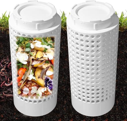 Ondergrondse Worm Farm - Compostbak Wormenbak - Afval Verwerken - Ondergronds Ontwerp - 26 x 11 x 11 cm - Wit