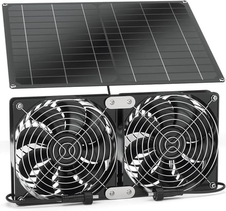 15W Zonneventilator, Waterdicht Paneel & Dubbele Ventilator, Geschikt voor Buiten Kas & Kippenhok