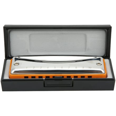 Blues Mondharmonica 10 Gaten Mondorgel Bb Toon Roestvrij Staal ABS Hars Blaasinstrument Oranje oranje