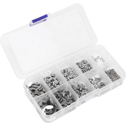 580 stuks E Circlip Ringen Set met Opbergdoos Roestvrij Staal Stevige Bevestiging E Type Borgring