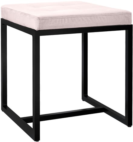 CLP Barci kruk met bekleding en zwart ijzeren frame Fluweel/creme