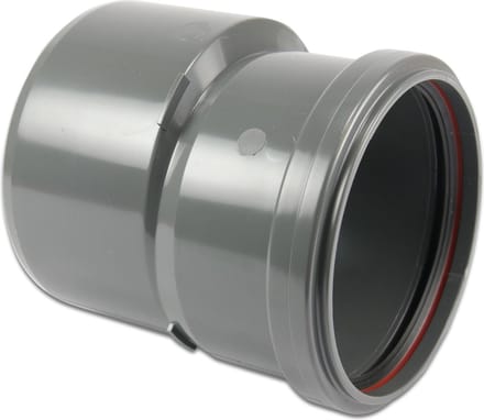 Verloopring excentrisch PVC-U 200 mm x 250 mm SN4 manchet x spie grijs KOMO/BENOR