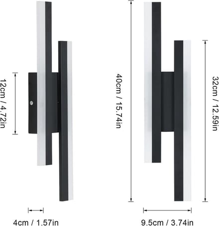 LED wandlamp 16 W 1800 lm zwart warm wit 3000K modern acryl