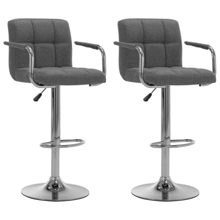 vidaXL - Barstoelen - 2 - st - stof - lichtgrijs