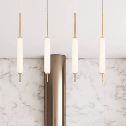 Quintiesse LED hanglamp CUMBERLAND, goud, Ø 13 cm, metaal/glas