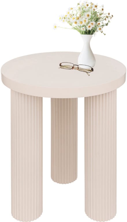 MISOU Bijzettafel - Rond - Koffietafel - Modern - Beige - Nude - 40cm - MDF - DUNE