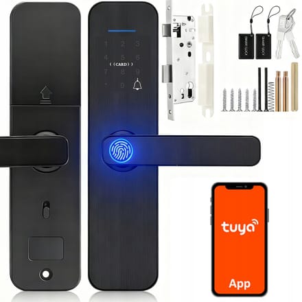 Elektronische deurgreep met slot Slimme Deurknop – Vingerafdruk, Cipher Code, WiFi & App – Elektronisch Deurslot Keyless