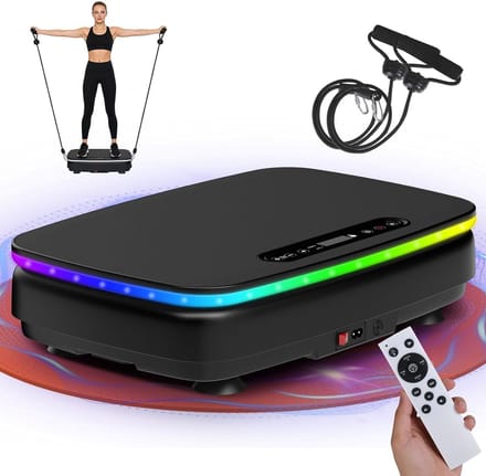 DH FitLife Vibratieplaat voor Thuis met Bluetooth – 99 Niveaus, 9 Programma’s, Stil en Stabiel, Max. 150 kg