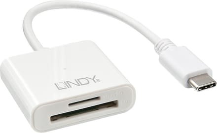 LINDY Lindy - Kartenleser (MMC, SD, RS-MMC, MMCmobile, microSD, MMCmicro, SDHC, SDXC) Externe geheugenkaartlezer Micro-SD, SD, USB-A 3.2 Gen 1 Wit
