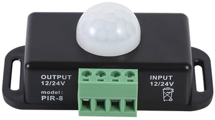Allecto - PIR Bewegingssensor - LED verlichting - 12V/24V DC - Bewegingsdetectie - Buiten en binnen gebruik - Efficiënte energiezuinige oplossing -...