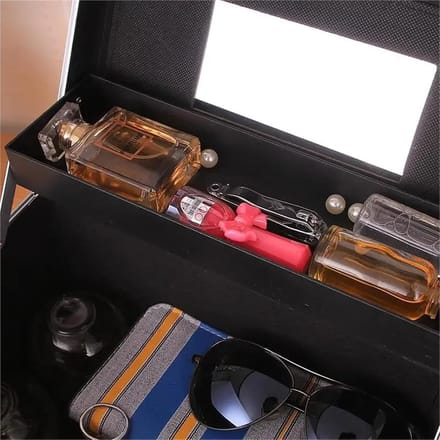 Nageltas Schoonheid - Make-up Koffer - Opslag Organizer - Grote Capaciteit - 30 cm Lengte - Zilver