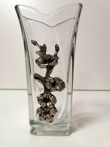 Vaas - Kristal  - Kurz Edeltin - 23cm .