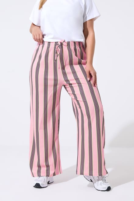 Limited Collection Roze Gestreepte Broek Met Wijde Pijpen Size 48