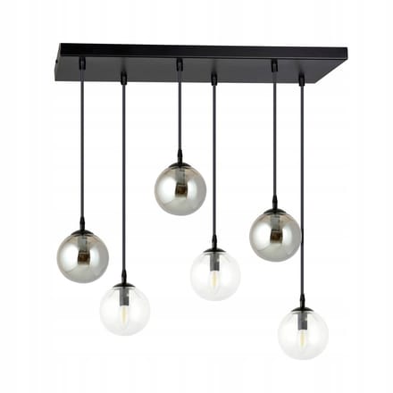 COSMO 6 BL MIX2 Hanglamp Zwart Glas 10W MAX LED