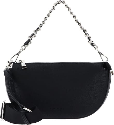 SEIDENFELT MANUFAKTUR Schoudertas Bjuv Halfmoon Bag Black Zwart
