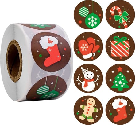 Without Lemon - Kerststickers 2023 - 500 stuks - Sticker size: 2.5cm - Kerst - Cadeau - Versiering - Verpakking