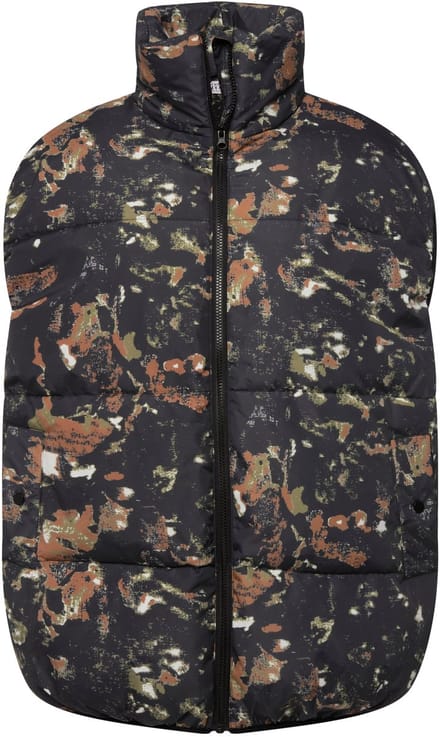 Studio Untold - Dames - Doorgestikte bodywarmer oversized all-over print - Zwart - Maat 46+