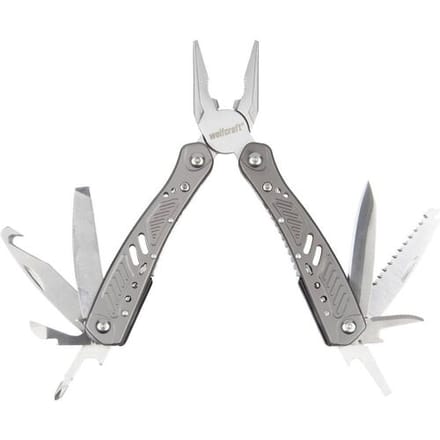 wolfcraft - Multitool Zakmes met Holster – 13 in 1 Multifunctioneel – Survival - Zilver - 4080000