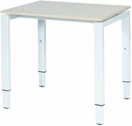 Verstelbaar Bureau - Domino 80x60 Eiken - wit frame