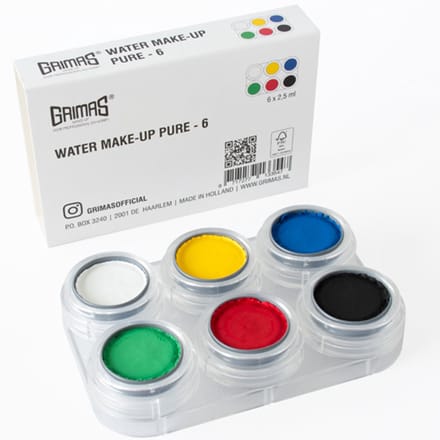 Grimas Schmink Palette - Water Make-up - 6 kleuren - Basis