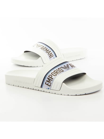 Emporio Armani Slider Logo Tape Eagle White
