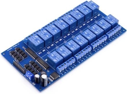 OTRONICÂ® 16-kanaals relais module 12V met optocoupler