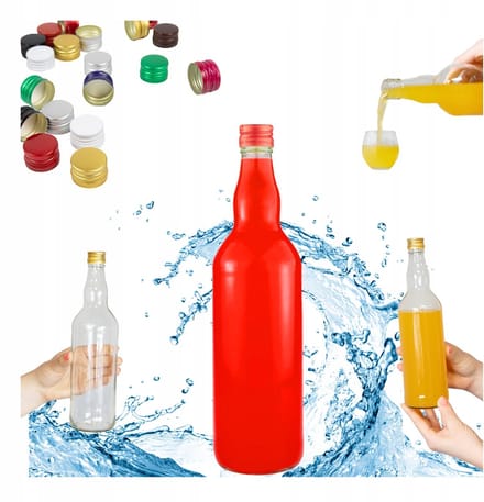 Bimberek Monopol Serie - Glazen Fles - 0,7L - Heldere Kleur - Inclusief Deksels