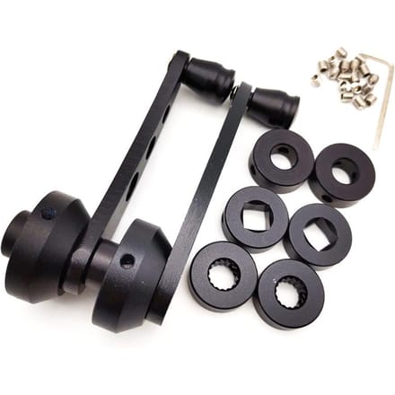Poignées de manivelle universelles en aluminium chromé noir pour voiture SUV, fenêtre/porte/enrouleur, 2 pièces black