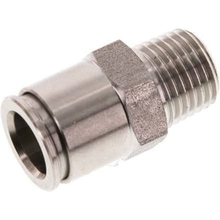10mm x R1/4'' RVS Insteekfitting Buitendraad FKM