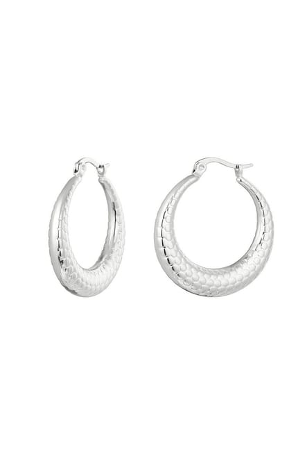 Yehwang Oorbellen bubbel print klein - Stainless Steel