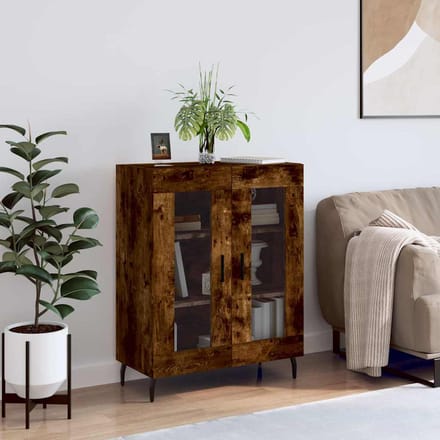 vidaXL Dressoir 69,5x34x90 cm bewerkt hout gerookt eikenkleurig