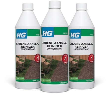 HG groene aanslagreiniger concentraat 1L 9374N - 3 stuks + gratis KD Handschoenen
