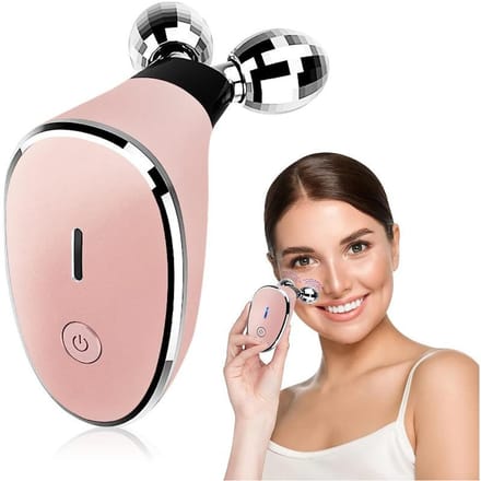 Elektrisch EMS Dubbele Bal Roller Schoonheidsinstrument Gezicht Thuis Introducer Microstroom Nek Verjonging V Gezicht Massager