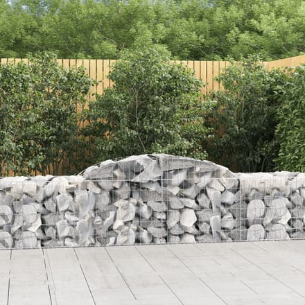 vidaXL - Schanskorven - 12 - st - gewelfd - 300x50x60/80 - cm - gegalvaniseerd - ijzer