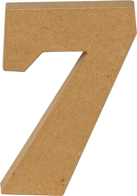 Decopatch cijfer - 20 cm - Papier marche - Cijfer 7