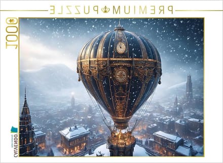 Puzzel Stoomketballon Sneeuw - Legpuzzel Fotopuzzel - Ontspannend Puzzelen - Premium Kwaliteit Karton - 64 x 48 cm - Multicolor