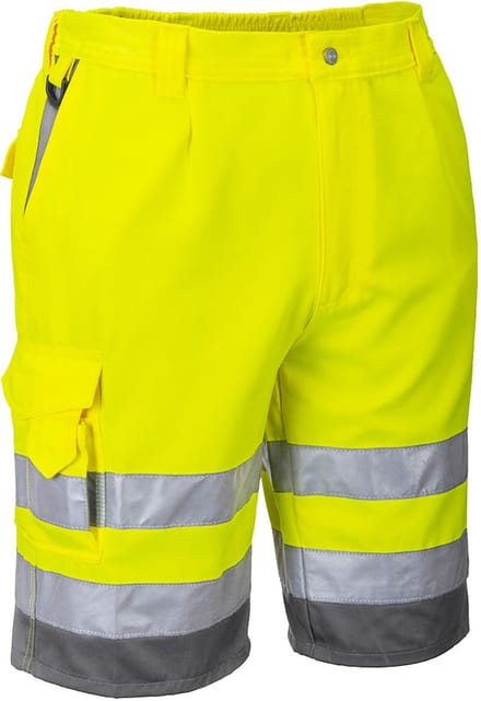 Portwest Hi-Vis Polykatoen Korte Broek E043 - Geel/grijs - S
